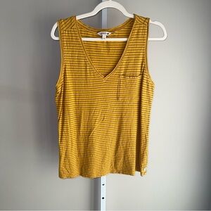 Toad&Co Mustard and Black Striped Shirt